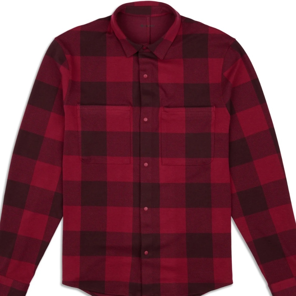 lululemon athletica Red and Black Buffalo Plaid Button-Up Shirt